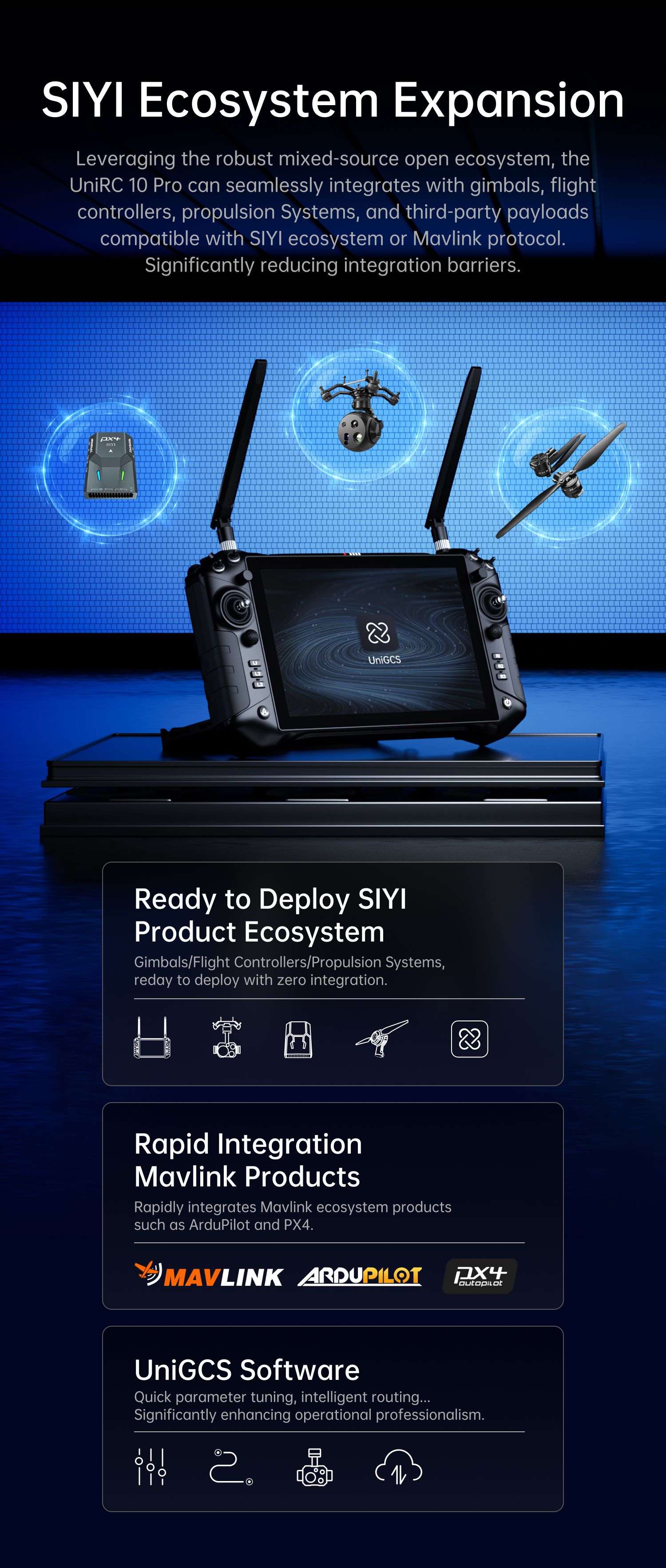 SIYI UniRC10 Pro Dual Frequency<br>Handheld 40 KM Ground Station