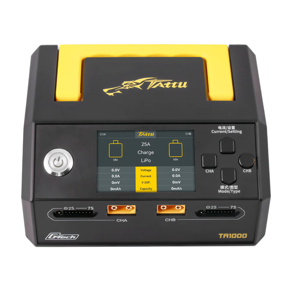 Tattu TA1000 Dual Charger 25A*2 1000W for 1S-7S Drone Battery