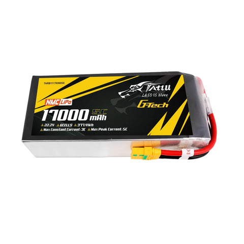 Tattu NMC 17,000mAh <br>Semi-Solid 5C 6S1P G-Tech Lipo (XT90S-F)