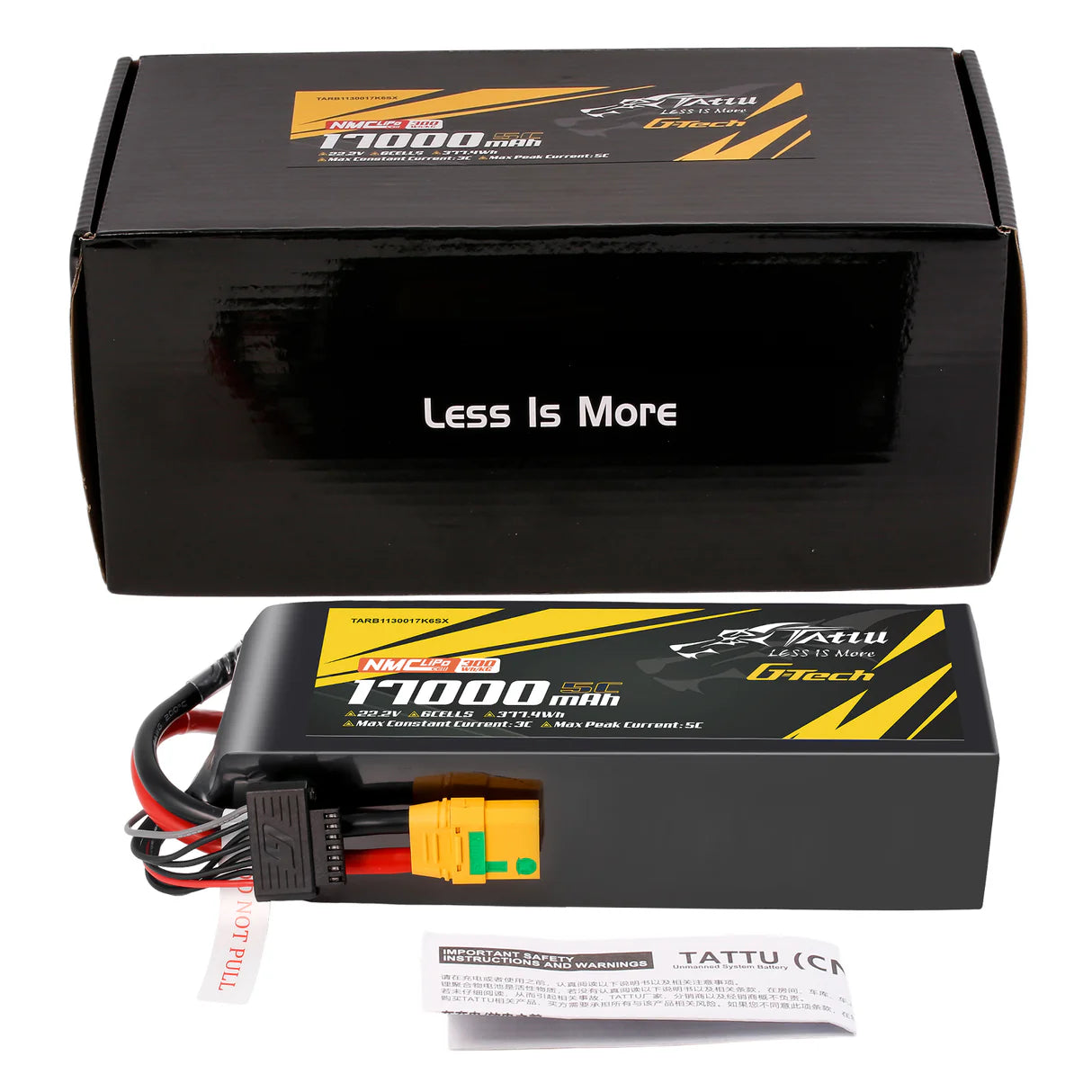 Tattu 17000mAhSemi-solid State 300Wh/kg<br>5C 22.2V 6S1P with XT90S-F Plug